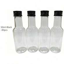 50 piezas Botella de vino pequeña - 25 ml/50 ml/100 ml/150 ml Botella de plástico, Botella de helado de plástico, Botella pequeña para celebraciones y fiestas, Botella de mini jugo para bodas y fiestas, Accesorios portátiles para el Día Nacional - Dorado - Ver 21