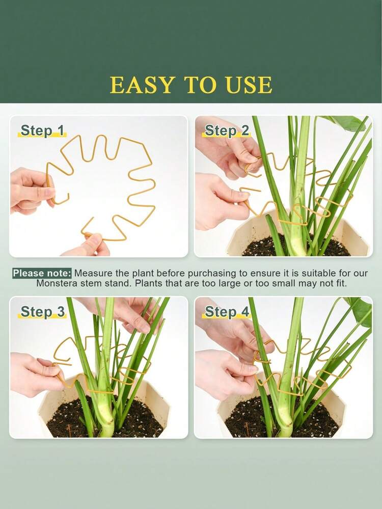 Adjustable Metal Monstera Plant Support Stakes Small Large Size Unique Design Plant Stake Holder For Indoor Plants Moss Pole Climbing Growth - multicolor - View 5