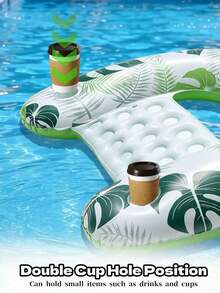 1 Set Thickened Adult Pvc Inflatable Pool Float - Fruit Design Floating Mat, Pool Hammock. Suitable For Adult Pool, Beach And Other Water Activities. Multi-Functional Pvc Pool Float, Combining Lounge Chair And Drifting Functions, Ideal Choice For - Maple Leaf Style - View 5