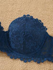 DesireSculpt Women's Underwire Sexy Lace Push-Up Bra 3pcs Set - Multicolor - View 4
