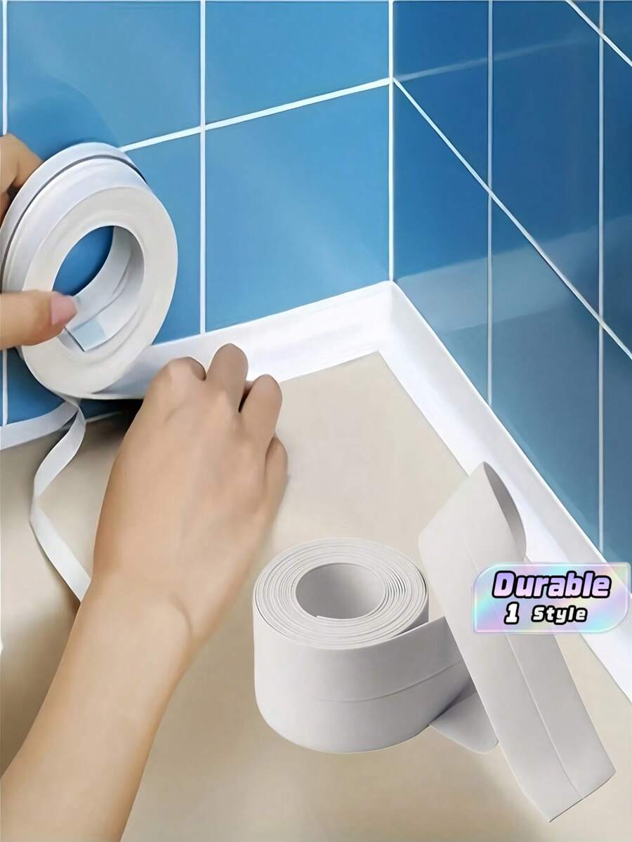 1 Gulungan Pita Perekat Tahan Air, Pita Segel Anti Jamur, Pita Dekoratif untuk Celah Sudut Sambungan Ubin Dapur dan Kamar Mandi - Beraneka warna - View 1