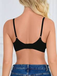 SHEIN 女款無縫內衣，1件 - 黑色 - 查看 2