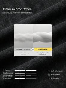 GLOWMODE Katun Pima Cuci Vintage, Lembut, Elastis, Potongan Longgar, Panjang Hingga Pinggul, Lengan Panjang dengan Belahan Samping, Pakaian Kasual Sehari-hari - Hitam - View 4