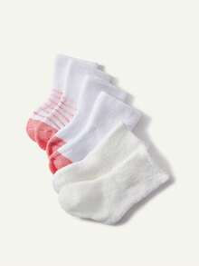 6-Piece Set, Baby Girl Pink Bow Love Bib Set (Including 3 Pairs Of Socks + 3 Bibs) Can Be Used As A Newborn Gift. - mixed color - View 6
