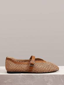 Styleloop Ladies, Willow Nails, Buckles, Flat Shoes. - Brown - View 2