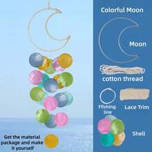 Moon Shell Wind Chime Dream Catching Net Wind Chime Room Balcony Wall Decoration Pendant Aerial Hanging Decoration,Home Decor ,Room Decor,Wall Decor Gifts Birthday Graduation - Multicolor - View 18
