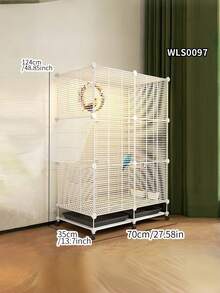 1pc Large Bird Cage Wrought Iron Indoor Aviary For Parakeet Budgie Cockatiel Conure Lovebird Finch Canary With Rolling Stand Removable Tray Easy Assembly Durable Rust Resistant 4 Wheels Pet Villa Home Use Gift - Assembled Version - View 3