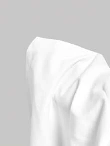 SHEIN MOD 女款純色鈕扣設計休閒優雅百搭日常穿著迷你裙 早午餐辦公室白色夏季 - 白色 - 查看 6
