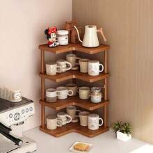 1 kệ góc lưu trữ nhiều tầng phong cách vintage bằng gỗ, kệ tổ chức góc bếp, giá đỡ cốc/ly/tách cà phê, kệ lưu trữ đa năng để bàn, kệ gia vị, kệ sách để bàn và kệ sắp xếp đồ gia dụng, phù hợp cho nhà bếp và văn phòng - Nhiều màu - Xem 10