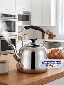 Stainless Steel Whistling Kettle - Mirror Polished, Foldable Handle, Fast Boiling, 1L To 6L Capacity, Suitable For Home And Restaurant - Multicolor - View 1