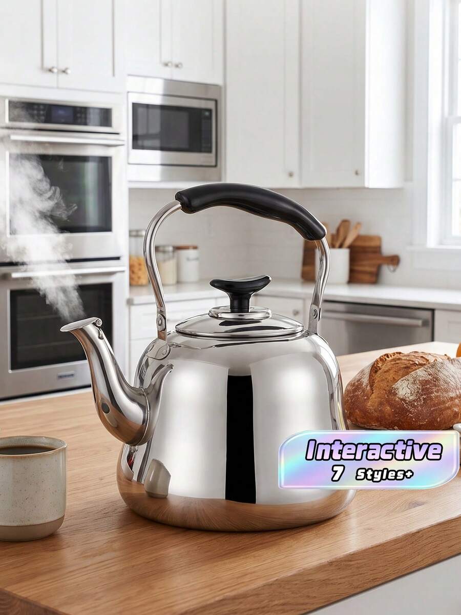 Stainless Steel Whistling Kettle - Mirror Polished, Foldable Handle, Fast Boiling, 1L To 6L Capacity, Suitable For Home And Restaurant - Multicolor - View 1