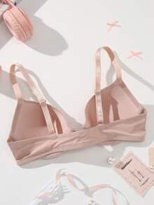 SHEIN 女款鋼圈內衣，1件 - 粉色 - 查看 2