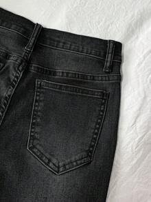 Kids Tween Boy Casual Daily Denim Shorts With Pockets And Buttons - Black - View 5