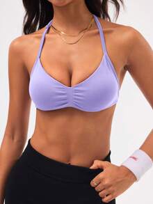 Velisys Velisys 素色無縫掛脖式女款運動內衣 - 彩色 - 查看 6
