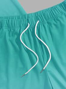 Genlund Setelan Pria 2pcs/Set: Kaos Lengan Pendek Warna Ombre dan Celana Pendek dengan Tali Serut di Pinggang, untuk Liburan - MultiWarna - View 6