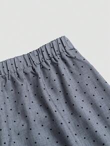 GlowEve CURVE Plus Size Women Elegant Fitted Polka Dot Pattern Skirt Fall - Grey - View 4