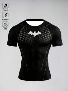 BATMAN X SHEIN RISE LYT 男士蝙蝠圖案休閒百搭日常通勤運動T恤 - 彩色 - 查看 6