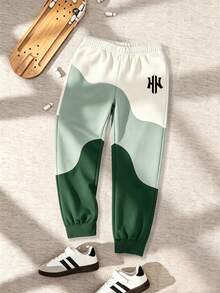 Young Boy Comfortable Fun Sports Long Pants, Color Block Design, Suitable For Autumn/Winter/Spring, Easy And Comfortable, Autumn/Winter Must-Wear, Back To School, Party, Suitable For Outdoor Picnic, Street Photography, Campus, Holiday, Gift Use - Multicolor - View 6