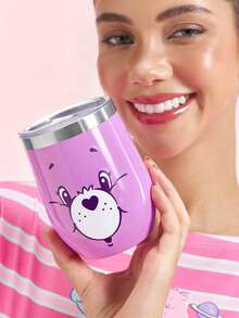 SHEIN X Care Bears 360ml/12oz 不鏽鋼防漏蓋隨行杯，適用熱飲/冷飲，適配大多數杯架，送禮首選 - 紫色 - 查看 1