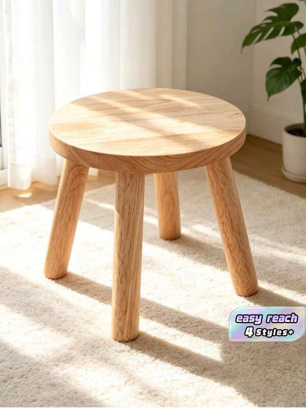 1PC Wood Medieval MultiFunctional ShoeStool StepStool FlowerPotHolder RoundSideTable SpaceSaving EasyClean Rustic NaturalColor PlantStand Indoor LivingRoom Balcony Office Study Christmas NewYear Gift MustHave