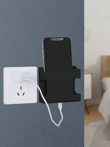 1PC Durable Adhesive Wall Mounted No Drill Phone Charging Stand Remote Control Organizer Box With Horizontal Viewing Slot Multifunctional Storage Rack For Bedroom Living Room Office Home Space Saving Easy Install Sturdy Must Have - multicolor - View 3