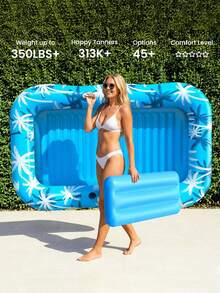 1pc Inflatable Pool Lounge Chair Sunbathing Float Bed With Spray Water Function Extra Large Adult Pool Float With Pillow Auto Spray Cooling 6 In 1 Air Mattress Raft For Pool Party Gift - Multicolor - View 6