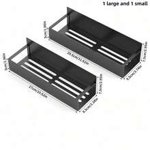 1/2PCS Magnetic Side Storage Rack, Suitable For Refrigerator And Washing Machine - No Drilling Required, Fashionable Black Metal Surface, Wall-Mounted Spice Organizer, Great For Laundry Essentials Bathroom - Multicolor - View 16