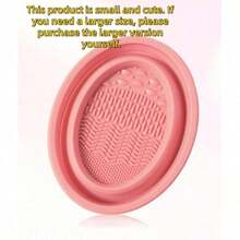 1pc Foldable Silicone Makeup Brush Cleaning Bowl, Multi-Textured Makeup Brush Cleaner, Reusable Beauty Tool Washing Bowl, Deep Cleaning Makeup Brushes - A - View 3