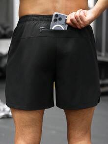 Gym Rark Men's Drawstring Waist Pocket Casual Sports Shorts - Black - View 2