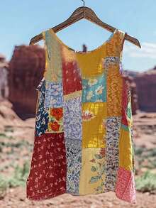 EMERY ROSE Women's Summer Sleeveless Printed Round Neck Tank Top, Suitable For Vacation And Daily Wear - Multicolor - View 2