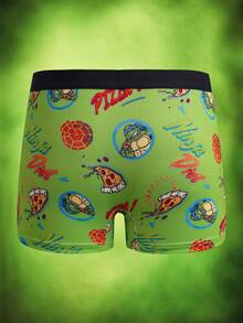 TEENAGE MUTANT NINJA TURTLES | SHEIN 青少年男孩卡通印花拼色休閒日常四角內褲 - 黑色 - 查看 11