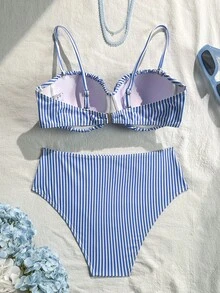 Breezaya 春假純色聚攏鋼圈性感比基尼兩件式泳衣女款 - 彩色 - 查看 2