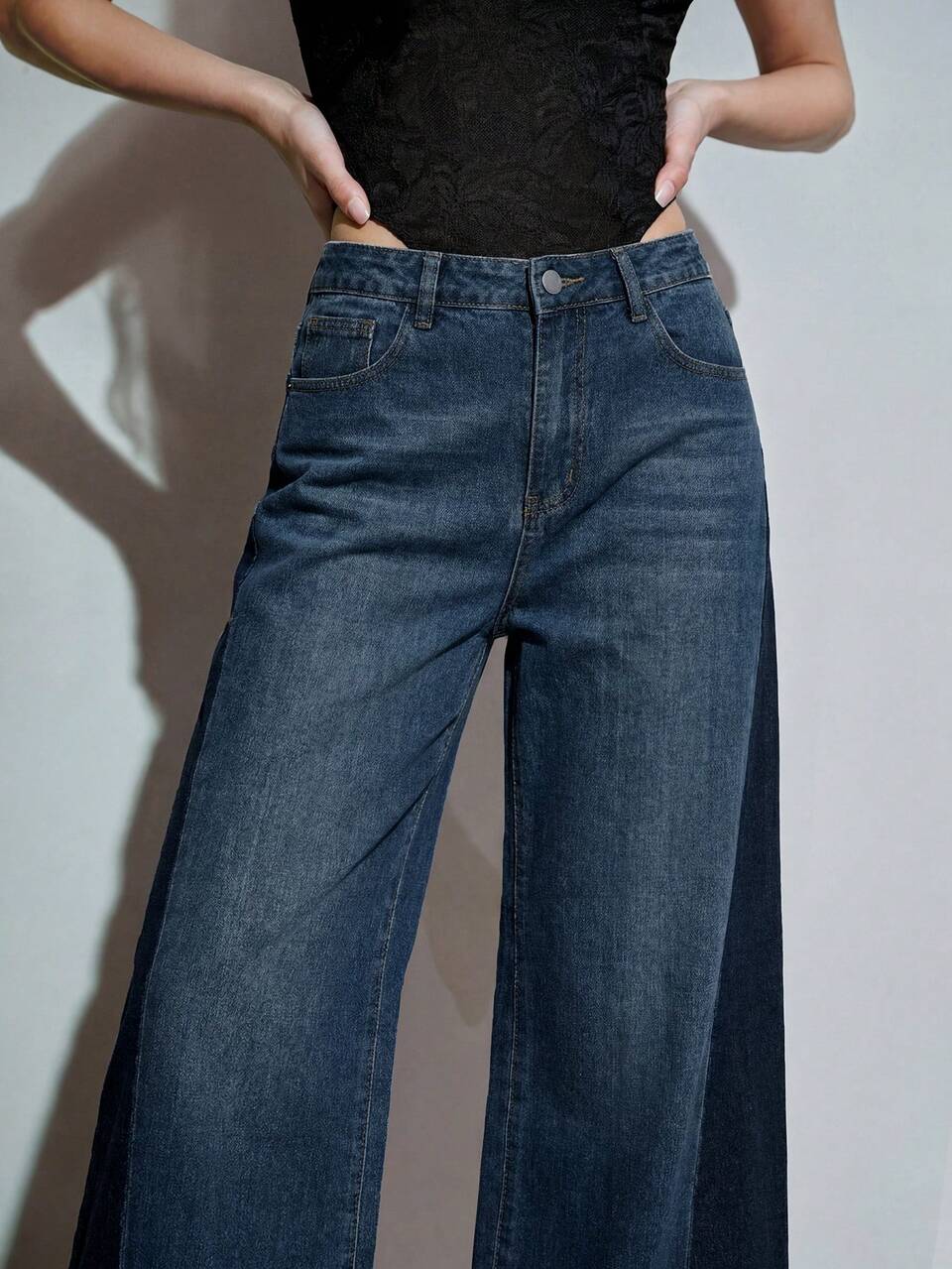 MOTF SPRING/SUMMER SIDE COLORBLOCK WIDE LEG JEANS, URBAN CHIC DAILY WEAR