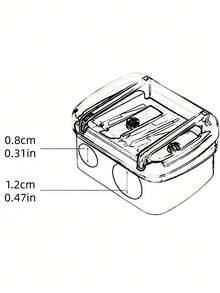 1 White Double Hole Eyeliner Eyebrow Pencil Sharpener Multifunctional Mini Portable Dual Size Design Makeup Tool Precise Sharpening Compact Easy Carry Beauty Accessory For Home Travel - White - View 5