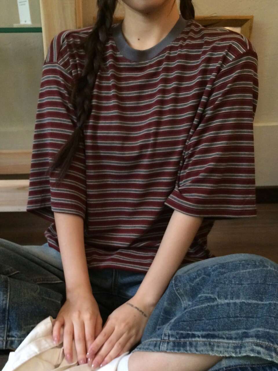 Women's Striped Round Neck Short Sleeve Casual Versatile T-Shirt Summer Cute Tops