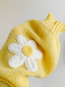 Soleia Women's Floral Pattern Casual Versatile Daily Wear Knit Cardigan,Going Out - Yellow - View 3