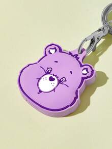 SHEIN X Care Bears غطاء مفتاح PVC بتصميم دب الحب - الأرجواني - مشاهدة 4