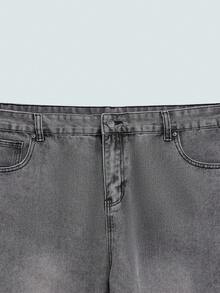 Modcrash Celana Jeans Pria Kasual Modern Warna Abu-abu Muda Polos Model Lebar Ukuran Besar - Light Grey - View 8