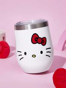 HELLO KITTY AND FRIENDS | SHEIN 360ml/12oz 不鏽鋼防漏蓋隨行杯，適用熱飲/冷飲，適配大多數杯架，送禮首選 - 白色 - 查看 2