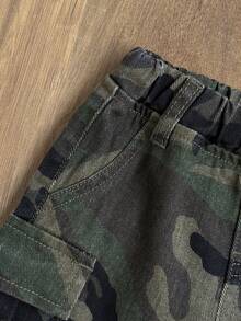 Bubblio Baby Boy Casual Street Camo Loose Denim Shorts, Summer - Multicolor - View 5