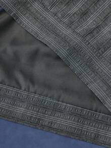 PAVTROS 男士秋季年輕休閒黑色條紋英文刺繡美式復古寬鬆夾克 - 黑色 - 查看 7