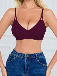 SHEIN 女款無縫內衣，1件裝 - 玫瑰紅 - 查看 5