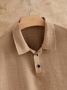 EASEVO 男士大尺碼短袖 Polo 衫與長褲套裝 - 彩色 - 查看 3