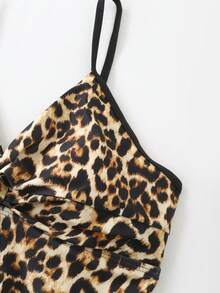 Swim Lushoire Tankini de mujer con estampado de leopardo, estampado aleatorio - Multicolor - Ver 5