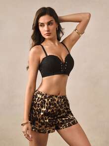 Hourtrue 1pc Women Front Closure Lace Bra With Underwire, Sexy & Comfortable Lift And Support Bra - Black - View 5