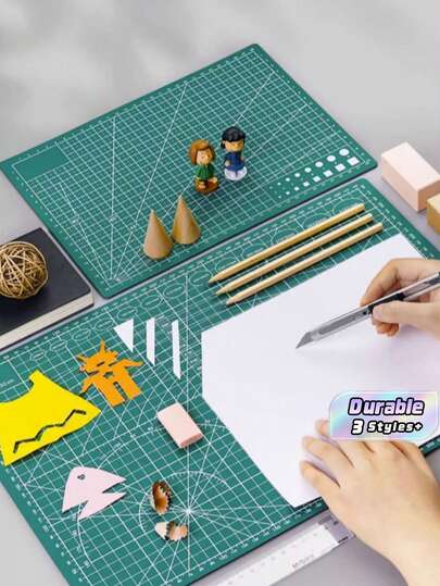 1pc A5/A3/A4 Multifunctional Carving Mat, Made Of PVC Material, Double-Sided Cutting Board, Art Carving Board, Waterproof Cutting Mat With Clear Grid Lines And Angle Measurement Lines, Suitable For DIY Handicrafts .