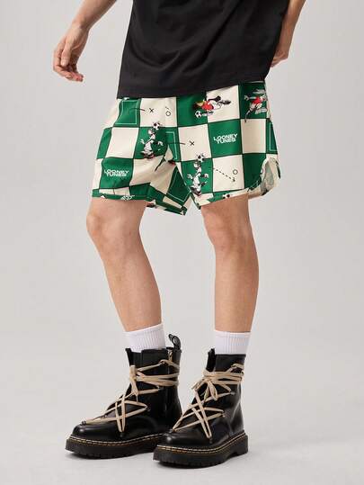 Vaulklash Men's Casual Checkered Drawstring Waist Shorts, Summer, Soccer