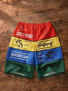 HARRY POTTER X SHEIN Men's Denim Shorts For Daily Wear - Multicolor - View 1