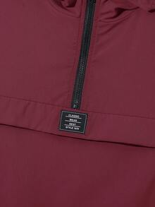 SHEIN 青少年男款長袖連帽外套套裝 - 酒紅色 - 查看 5