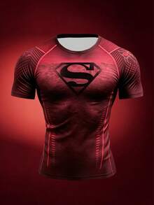 SUPERMAN X SHEIN RISE LYT 男士字母印花休閒百搭日常旅行運動T恤 - 彩色 - 查看 4